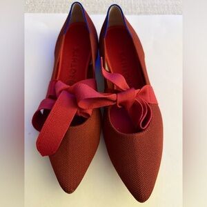 Rothy's Red Flats with Bow Accent